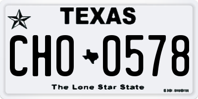 TX license plate CHO0578