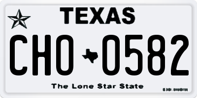 TX license plate CHO0582