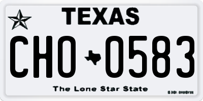 TX license plate CHO0583