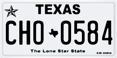 TX license plate CHO0584