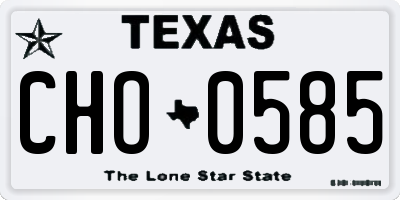 TX license plate CHO0585