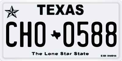 TX license plate CHO0588