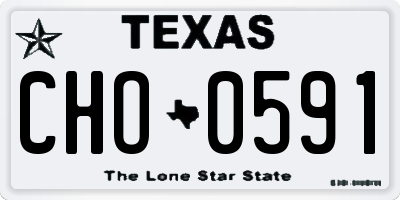 TX license plate CHO0591