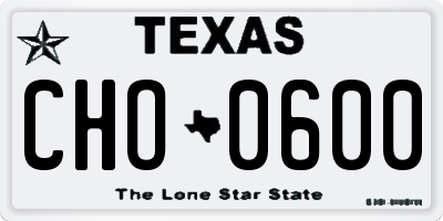 TX license plate CHO0600
