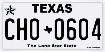 TX license plate CHO0604