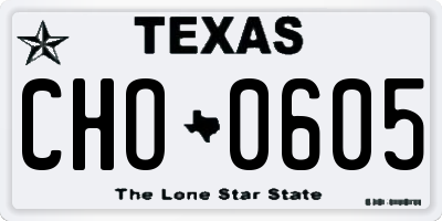 TX license plate CHO0605