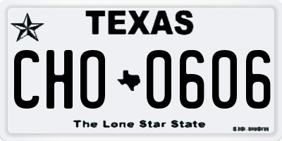 TX license plate CHO0606