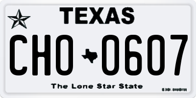 TX license plate CHO0607
