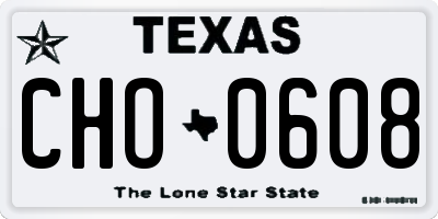 TX license plate CHO0608
