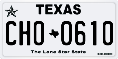 TX license plate CHO0610