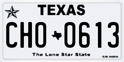 TX license plate CHO0613