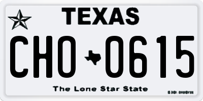 TX license plate CHO0615