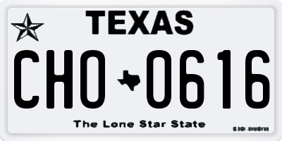 TX license plate CHO0616