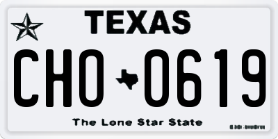 TX license plate CHO0619