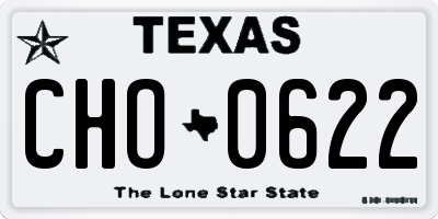 TX license plate CHO0622