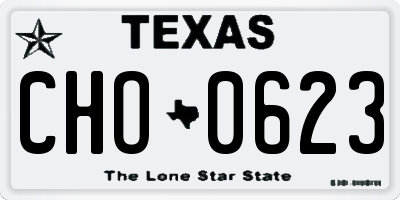 TX license plate CHO0623