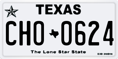 TX license plate CHO0624
