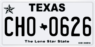 TX license plate CHO0626