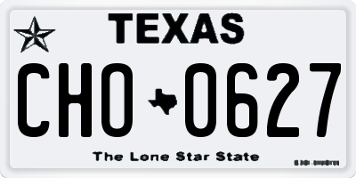 TX license plate CHO0627