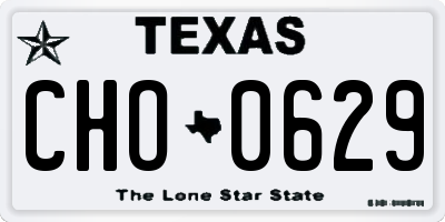 TX license plate CHO0629