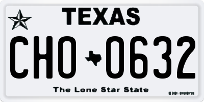 TX license plate CHO0632