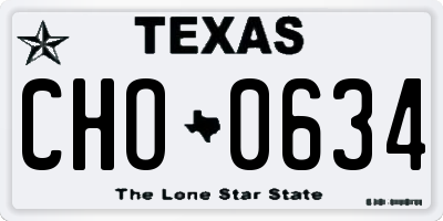 TX license plate CHO0634
