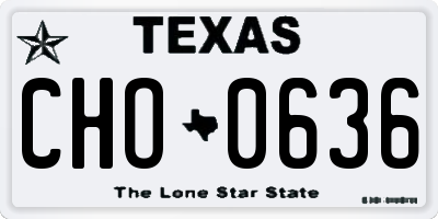 TX license plate CHO0636