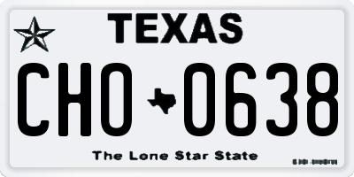 TX license plate CHO0638