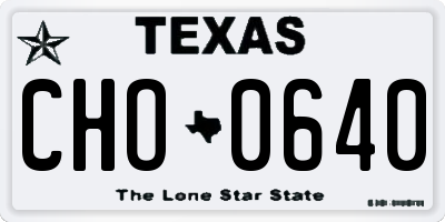 TX license plate CHO0640
