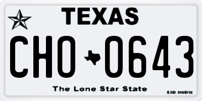 TX license plate CHO0643