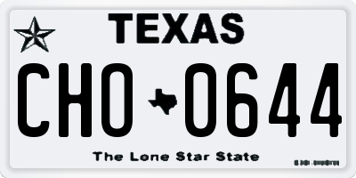 TX license plate CHO0644