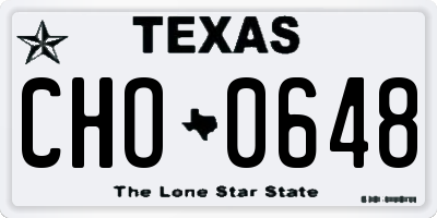 TX license plate CHO0648