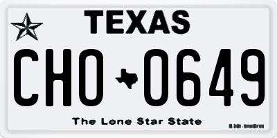 TX license plate CHO0649