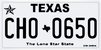 TX license plate CHO0650