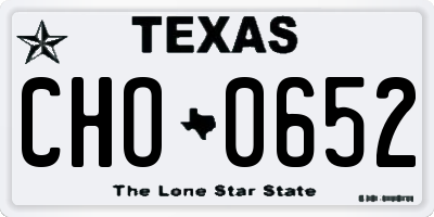 TX license plate CHO0652