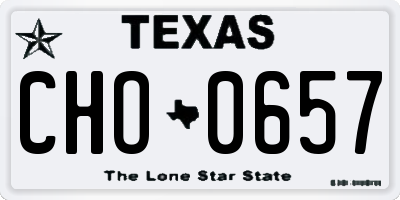 TX license plate CHO0657