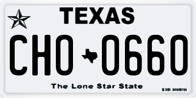 TX license plate CHO0660