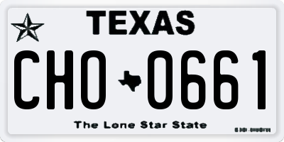 TX license plate CHO0661
