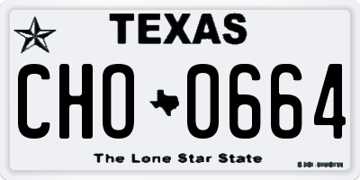 TX license plate CHO0664