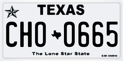 TX license plate CHO0665