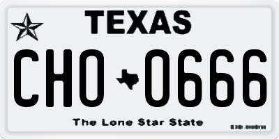 TX license plate CHO0666
