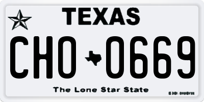 TX license plate CHO0669