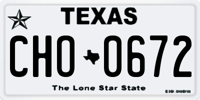 TX license plate CHO0672