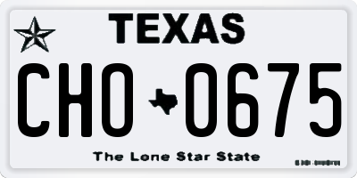 TX license plate CHO0675