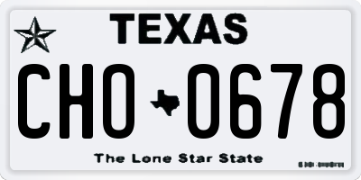TX license plate CHO0678