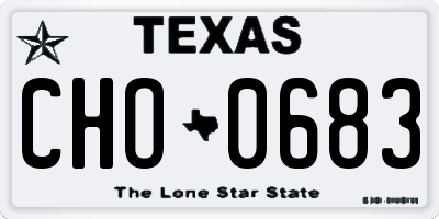 TX license plate CHO0683