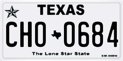 TX license plate CHO0684