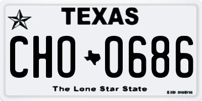 TX license plate CHO0686