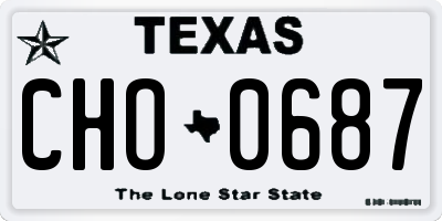 TX license plate CHO0687