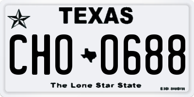 TX license plate CHO0688